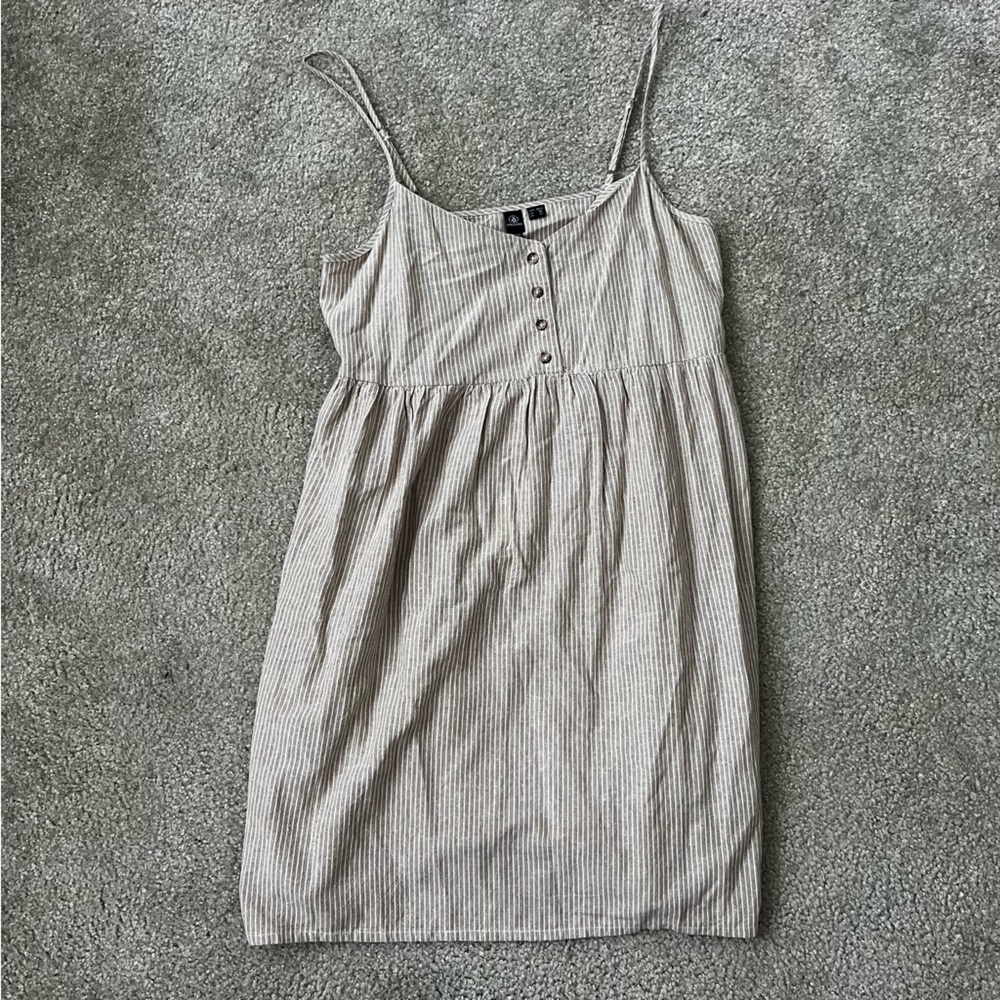 Volcom Tan Striped Summer Dress